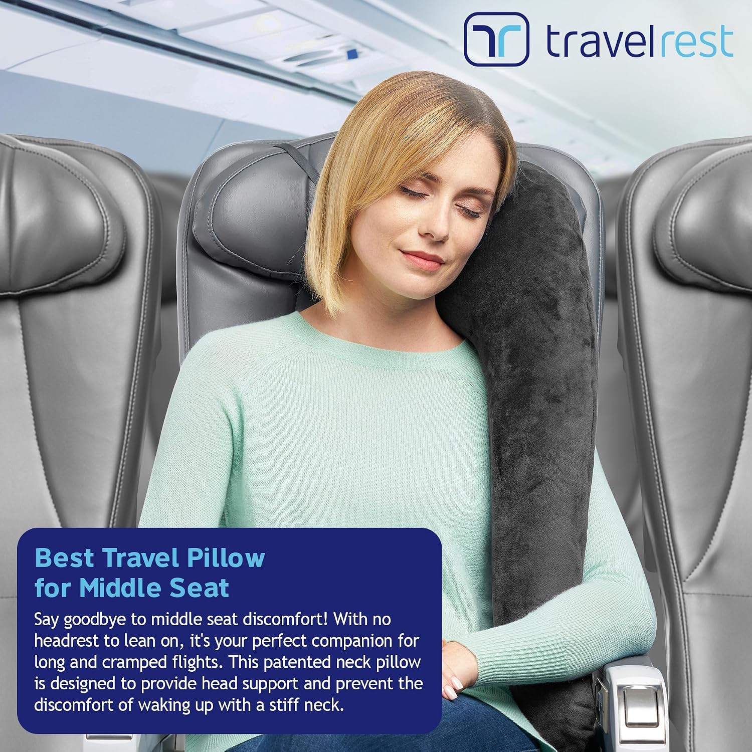 TRAVELREST All-in-One Travel Neck Support & Body Pillow - Grey - Image 7