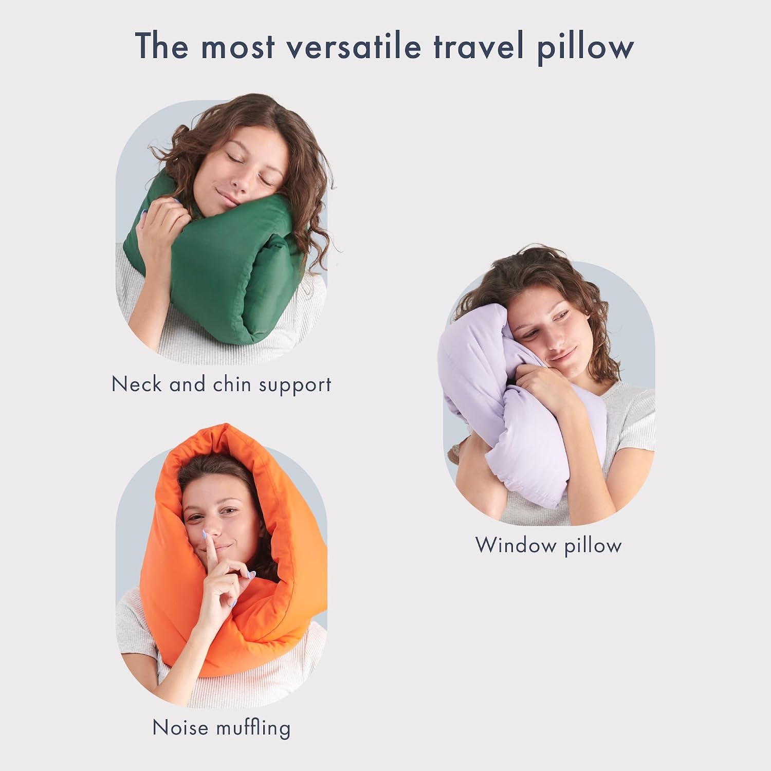 Huzi Infinity Pillow - Home Travel Soft Neck Scarf Support Sleep (Grey) - Image 4